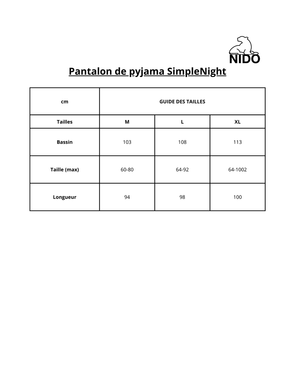 Pantalon de pyjama SimpleNight - Nidostyle