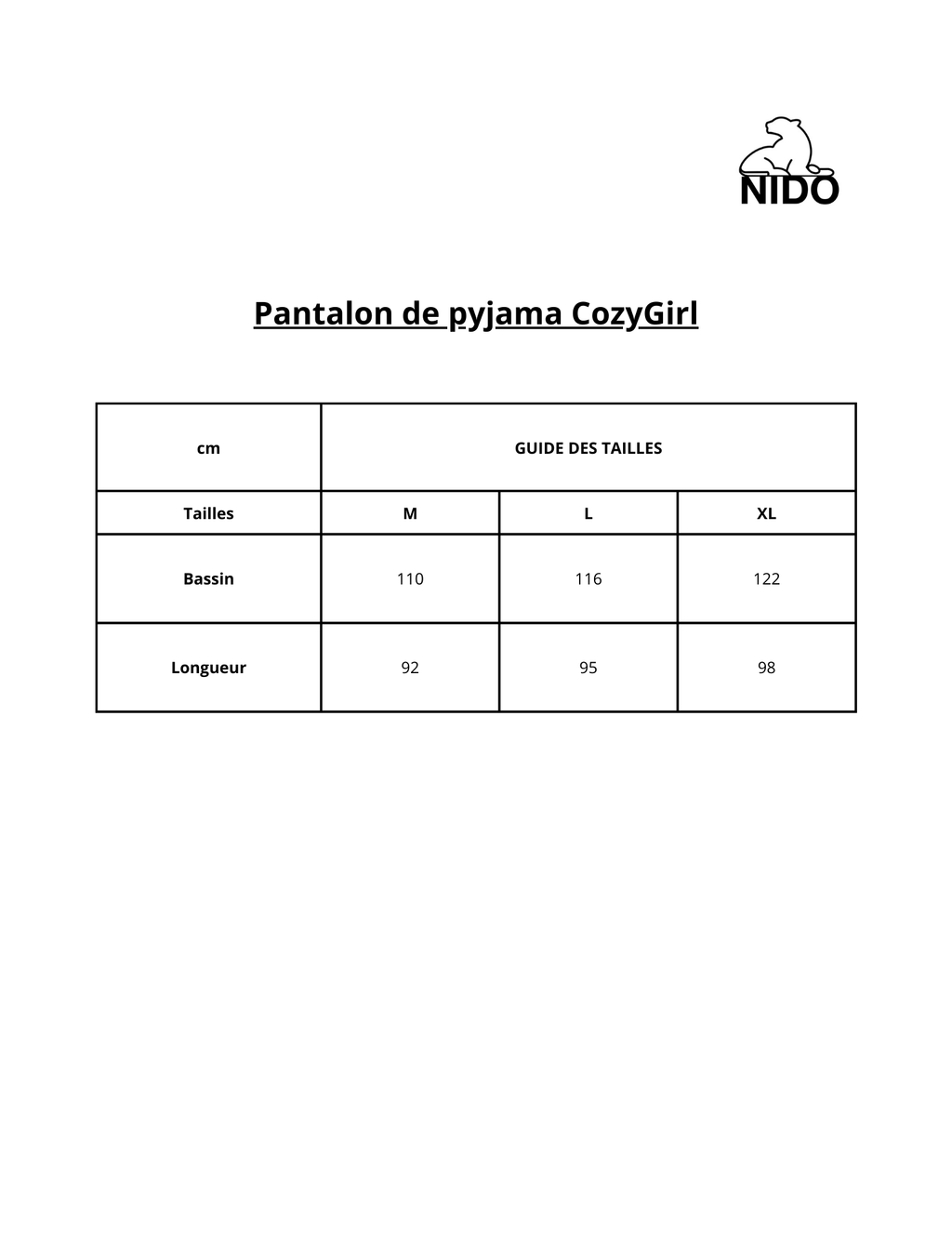 Pantalon de pyjama CozyGirl - Nidostyle