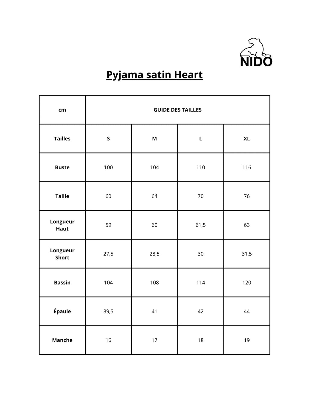 Pyjama satin Heart - NIDO
