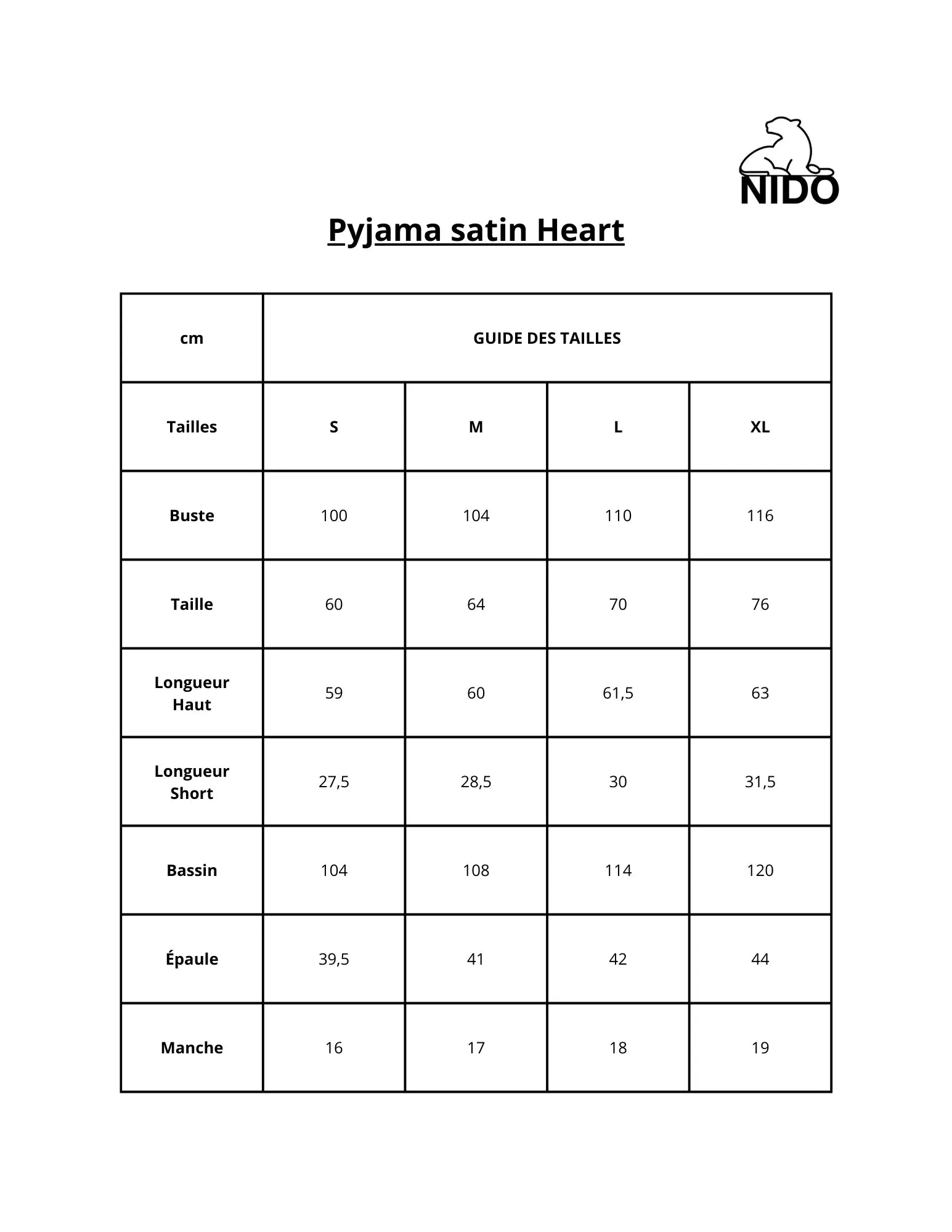 Pyjama satin Heart - NIDO
